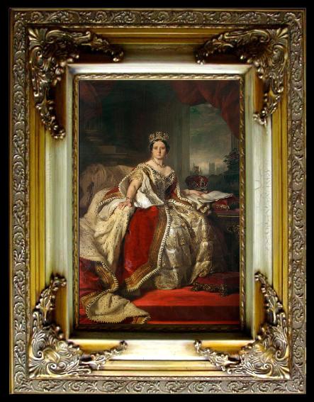 framed  Franz Xaver Winterhalter Queen Victoria (mk25), Ta051